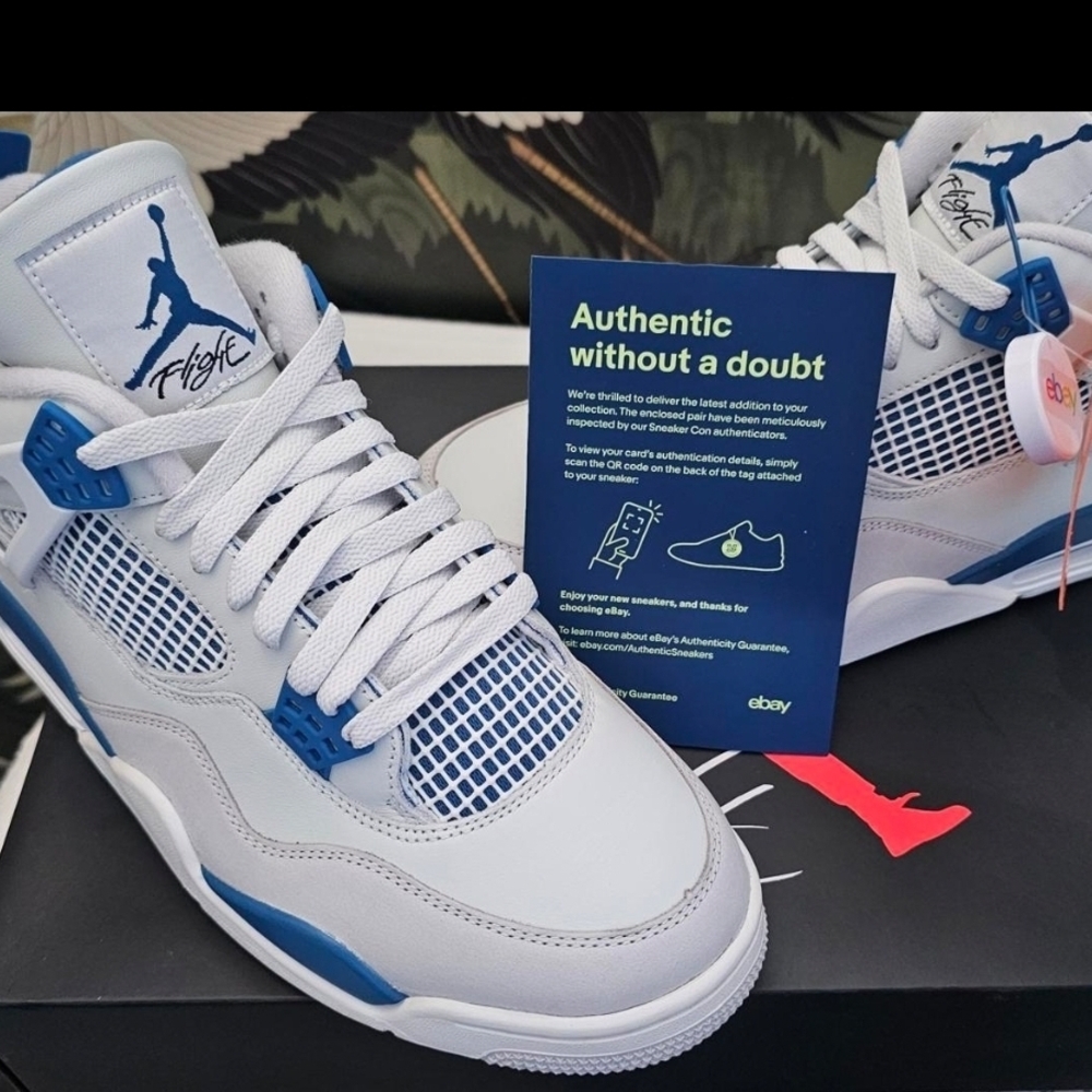 #MILITARYBLUE #authentic #Retro Jordan 4s Sz 11 5 BNIB